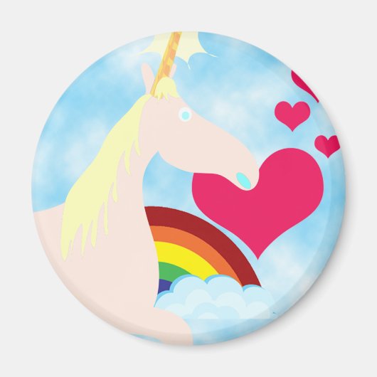 Sweet Unicorn en Rainbow Badge Magneet (Voorkant)