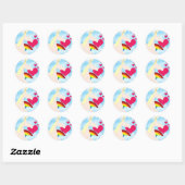 Sweet Unicorn en Rainbow Badge Ronde Sticker (Vel)