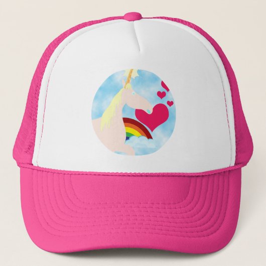 Sweet Unicorn en Rainbow Badge Trucker Pet (Voorkant)