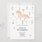 Sweet Unicorn Floral Birthday Kaart (Voorkant)