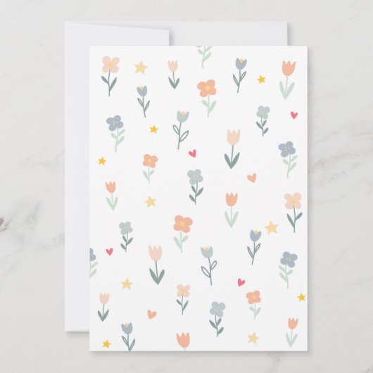 Sweet Unicorn Floral Birthday Kaart (Achterkant)