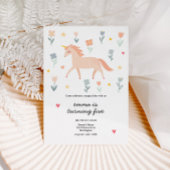 Sweet Unicorn Floral Birthday Kaart