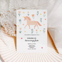 Sweet Unicorn Floral Birthday