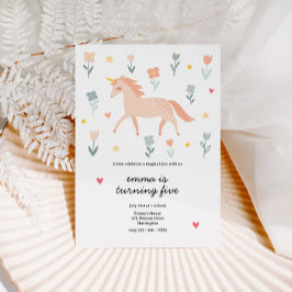 Sweet Unicorn Floral Birthday Kaart