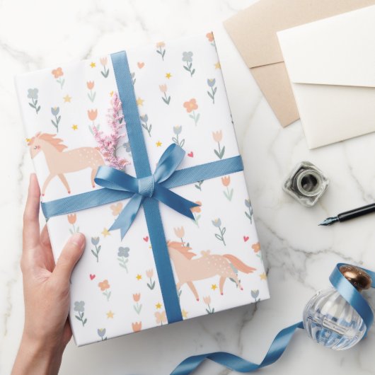 Sweet Unicorn Floral Cadeaupapier (Geschenken)
