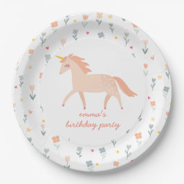 Sweet Unicorn Floral Papieren Bordje