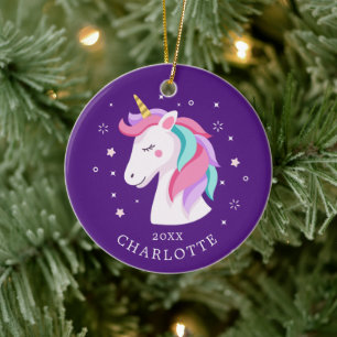 Sweet Unicorn-kerstversiering Keramisch Ornament