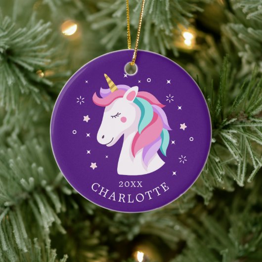 Sweet Unicorn-kerstversiering Keramisch Ornament (Boom)