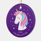 Sweet Unicorn-kerstversiering Keramisch Ornament (Links)