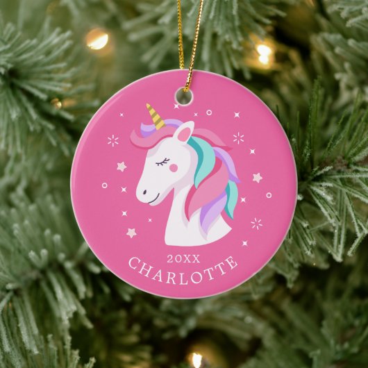 Sweet Unicorn-kerstversiering Keramisch Ornament (Boom)