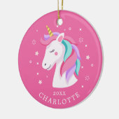 Sweet Unicorn-kerstversiering Keramisch Ornament (Links)