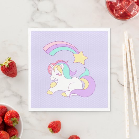 Sweet Unicorn met Rainbow Shooting Star Servet (Insitu)