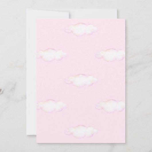 Sweet Unicorn Waterverf Roze kinderen van afgelope Kaart (Achterkant)