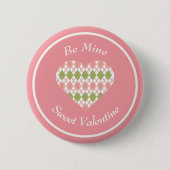 Sweet Valentijn Argyle Big Heart Button (Voorkant)