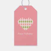 Sweet Valentijn Argyle Big Heart Cadeaulabel (Voorkant)