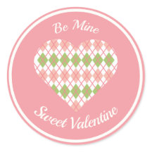 Sweet Valentijn Argyle Hart Roze en Groen