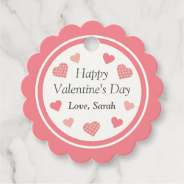 Sweet Valentijn Argyle Hearts Dark Pink Bedankjes Labels