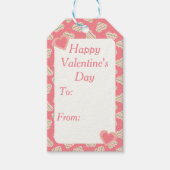 Sweet Valentijn Argyle Hearts Dark Pink Cadeaulabel (Voorkant)