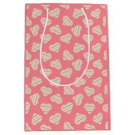 Sweet Valentijn Argyle Hearts Dark Pink Medium Cadeauzakje
