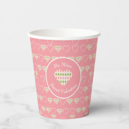 Sweet Valentijn Argyle Hearts met Insignia Papieren Bekers