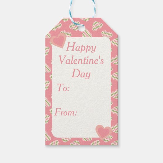 Sweet Valentijn Argyle Hearts Sweet Pink Cadeaulabel (Voorkant)