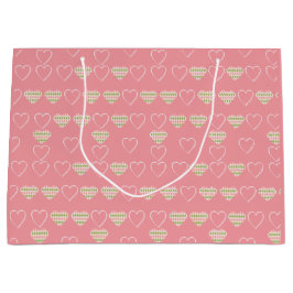 Sweet Valentijn Argyle Hearts Tiled Groot Cadeauzakje