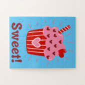 Sweet Valentijn Cupcake Puzzle voor kinderen Legpuzzel (Horizontaal)