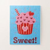 Sweet Valentijn Cupcake Puzzle voor kinderen Legpuzzel (Verticaal)