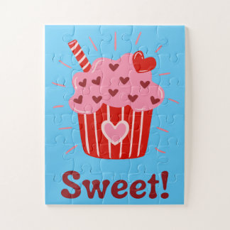 Sweet Valentijn Cupcake Puzzle voor kinderen Legpuzzel