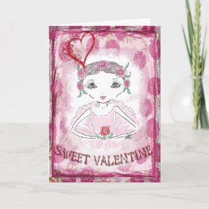 Sweet Valentijn Little Ballerina Feestdagen Kaart