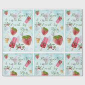 Sweet Valentijn Quote Aardbeienijs Cadeaupapier (Vlak)
