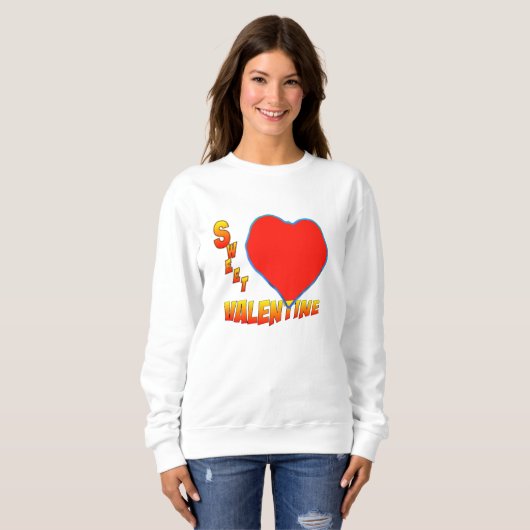 Sweet Valentijn Red Heart Raglan T-shirt voor dame (Voorkant volledig)