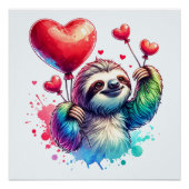 Sweet Valentijn Sloth Perfect Poster (Voorkant)