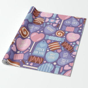 Sweet Valentijn Treats Pattern Cadeaupapier