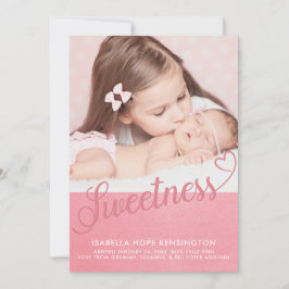 Sweet Valentijn Typografie Baby Girl Foto Aankondiging