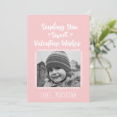 Sweet Valentijn wenst Valentijnsdag-fotokaart (Staand voorkant)