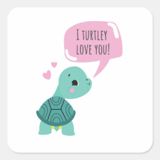 Sweet Valentijns cadeau - Ik trotley hou van je St Vierkante Sticker