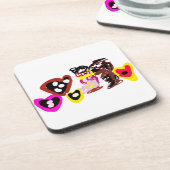 Sweet Valentine day dolls Bier Onderzetter (Linkerzijde)