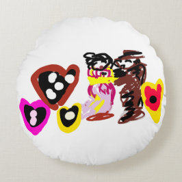 Sweet Valentine day dolls Rond Kussen