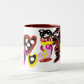 Sweet Valentine day dolls Tweekleurige Koffiemok (Center)