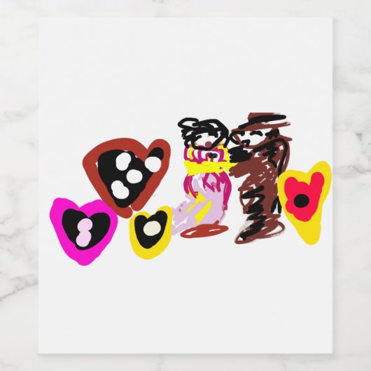 Sweet Valentine day dolls Wijn Etiket (Enkel label)