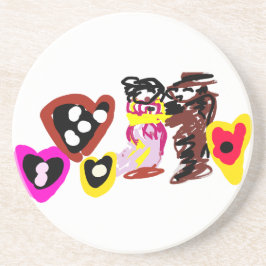 Sweet Valentine day dolls Zandsteen Onderzetter