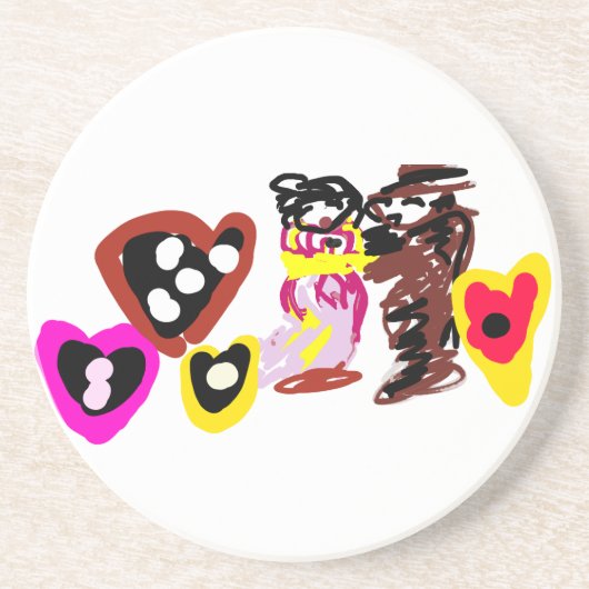 Sweet Valentine day dolls Zandsteen Onderzetter (Voorkant)