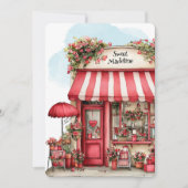 Sweet Valentine Flower Shop Personalized Flat Feestdagenkaart (Voorkant)
