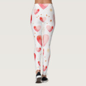 Sweet Valentine Heart Pattern with Golden Glitter Leggings (Achterkant)