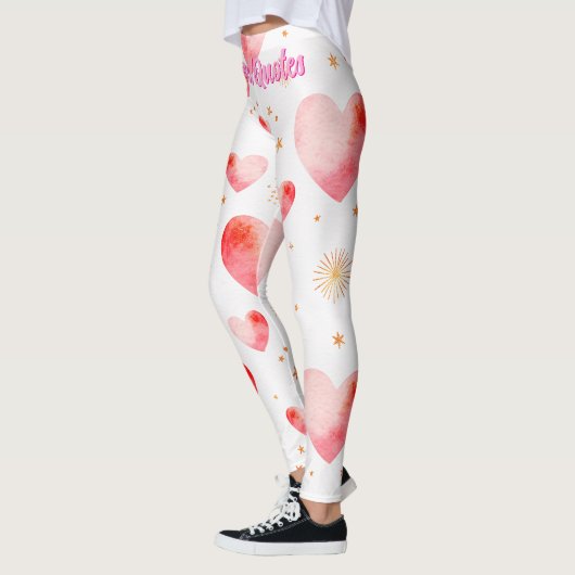 Sweet Valentine Heart Pattern with Golden Glitter Leggings (Links)