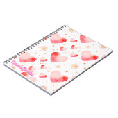 Sweet Valentine Heart Pattern with Golden Glitter Notitieboek (Linkerzijde)