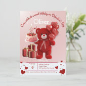 Sweet Valentine’s Birthday Invite – 2nd Birthday Kaart (Staand voorkant)