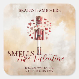 Sweet Valentine’s Day Nutcracker Love Candle Label
