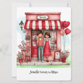 Sweet Valentine Shop Couple Monograms Flat Kaart (Voorkant)
